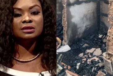 Ghanaian actress, Beverly Afaglo's house burnt to ashes