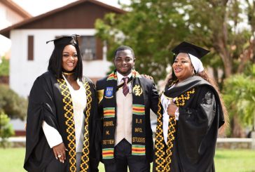 Photos of Ghanaian actress, Jackie Appiah and her manager graduating from the University of Ghana hit online