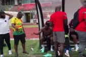Watch a video of the moment Akrobeto visited Black Stars players at training ahead Central African Republic match